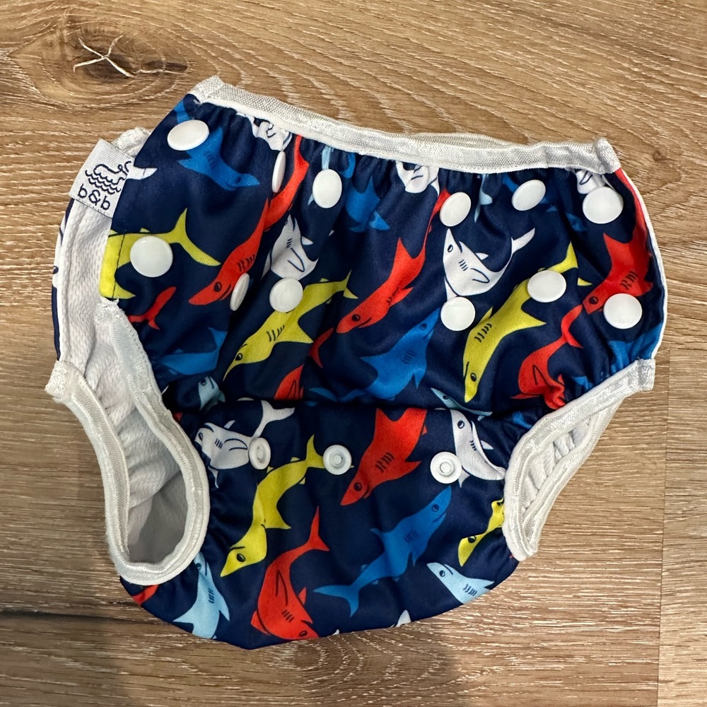 Beau&Belle reusable swim diaper sharks 0-36m